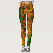 Leggings Weer Mandala jaune orange et vert (Devant)
