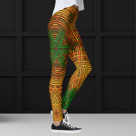 Leggings Weer Mandala jaune orange et vert
