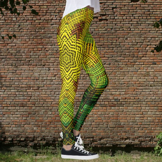 Leggings Weer Mandala jaune vert et orange
