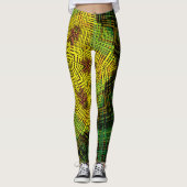 Leggings Weer Mandala jaune vert et orange (Devant)