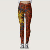 Leggings Weer Mandala orange jaune et bleu (Devant)