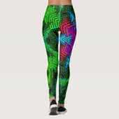 Leggings Weer Mandala rose bleu et vert (Dos)