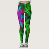 Leggings Weer Mandala rose bleu et vert (Devant)
