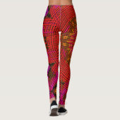 Leggings Weer Mandala rouge rose et jaune (Dos)