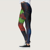 Leggings Weer Mandala Rouge Vert et Bleu (Gauche)