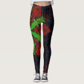 Leggings Weer Mandala Rouge Vert et Bleu (Devant)