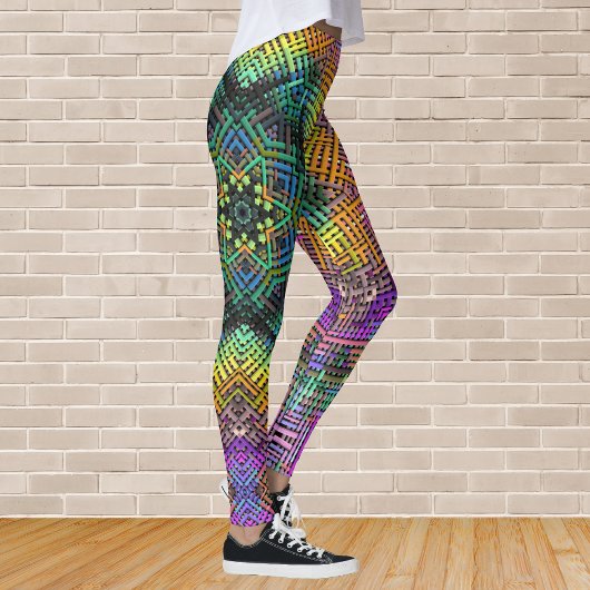Leggings Weer Mandala Turquoise jaune et rose