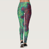 Leggings Weer Mandala Vert Bleu et Rouge (Dos)