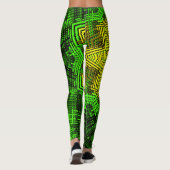 Leggings Weer Mandala vert et jaune (Dos)