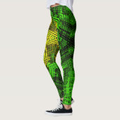 Leggings Weer Mandala vert et jaune (Gauche)