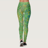 Leggings Weer Mandala vert jaune et bleu (Dos)