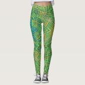 Leggings Weer Mandala vert jaune et bleu (Devant)
