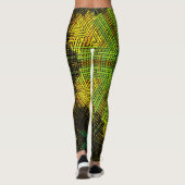 Leggings Weer Mandala vert jaune et rouge (Dos)