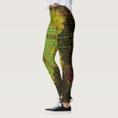 Leggings Weer Mandala vert jaune et rouge (Gauche)