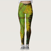 Leggings Weer Mandala vert jaune et rouge (Devant)
