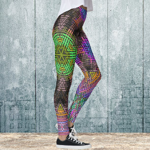 Leggings Weer Mandala vert rose et bleu