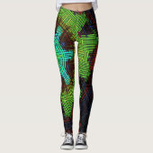 Leggings Weer Mandala Vert Rouge et Bleu (Devant)