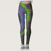 Leggings Weer Mandala vert violet et bleu (Devant)