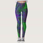 Leggings Weer Mandala vert violet et bleu (Devant)