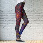 Leggings Weer Mandala violet jaune rouge et bleu<br><div class="desc">Ce mandala funky est décoré de violet,  jaune,  rouge et bleu dans un style de tissage en panier. Des visuels psychédéliques pour l'hippie moderne ou toute personne qui aime les couleurs super.</div>