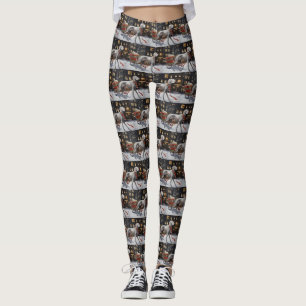 Leggings Weimaraner Festin de Noël