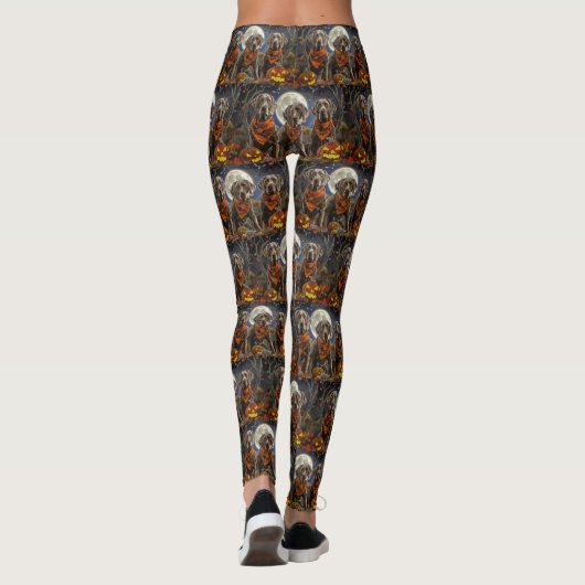 Leggings Weimaraner Halloween Éffrayant (Dos)