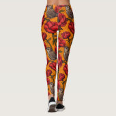 Leggings Wens dans un jardin d'anémones rouges (Dos)