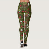 Leggings Wens et fraises sur vert foncé (Dos)