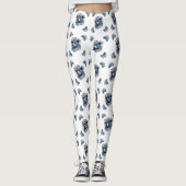 Leggings Western Cowboy Bear - Blue Bear with Floral Bandan (Devant)