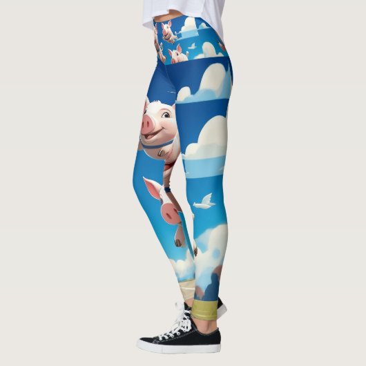 Leggings When Pigs Fly Funny Winged Pigs (Gauche)
