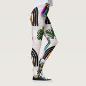 Leggings Whimsical Boho Owl & Tropical Monstera Leaf (Droite)
