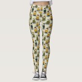 Leggings Whimsical Frogs in Raincoats Pattern (Devant)