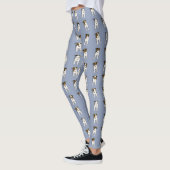Leggings Whimsical Jack Russell chiens motif bleu (Gauche)