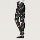 Leggings Whimsical Long Cheveux Chat noir Père Noël Casquet (Gauche)