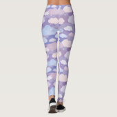 Leggings Whimsical Pastel Clouds et étoiles Motif (Dos)