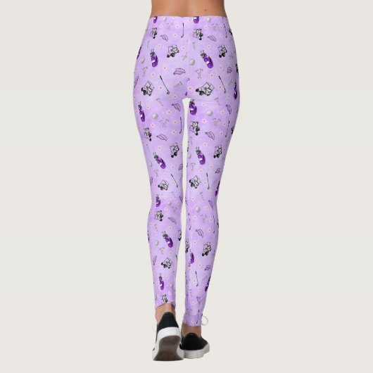 Leggings Whimsical purple golf themed patterned (Dos)