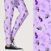 Leggings Whimsical purple golf themed patterned