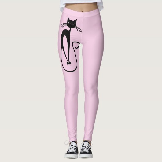 Leggings Whimsical Skinny Chat noir rose (Devant)