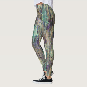 Leggings Whimsical Violet violet violet Turquoise rayures A