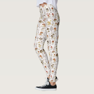 Leggings Whimsical Woodland Champhrooms Motif