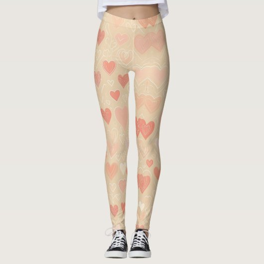 Leggings Whimsy Hearts au Pastel (Devant)