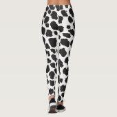 Leggings White And Black Spots Pattern Safari Leopard Print (Dos)