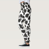Leggings White And Black Spots Pattern Safari Leopard Print (Gauche)