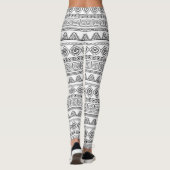Leggings white&black aztec tribal pattern (Dos)