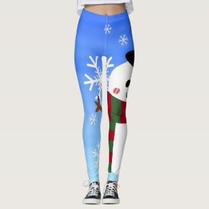Leggings White Christmas Snowman