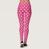 Leggings White cross stitches on fuchsia (Dos)