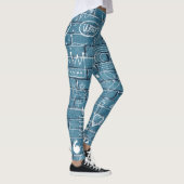 Leggings White graffiti on blue wall wall art (Droite)