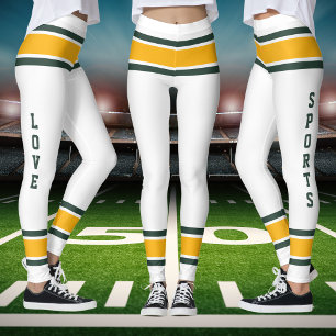 Leggings White Green Gold Team Jersey Couleurs Aimer Sports
