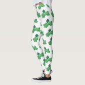 Leggings White Green Lucky Clover Leaf St. Patrick's Day (Gauche)