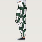 Leggings White Green Modern Géométrique Entraînement amusan (Gauche)